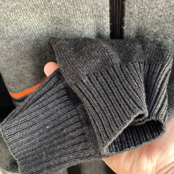 EUC Dale of Norway - LAHTI Mens wool zip-up sweater, dark grey & orange, size M - Picture 10 of 11